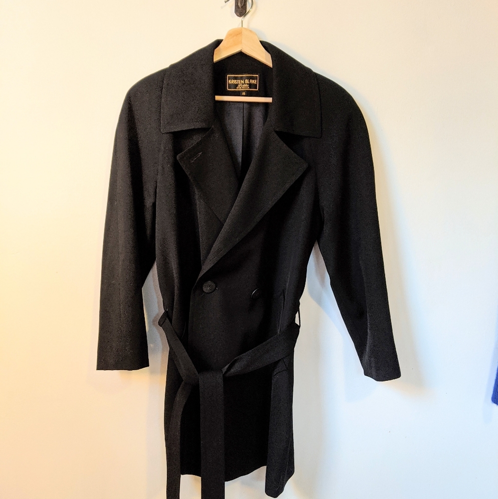 KRISTEN BLAKE Black Trench coat, retro